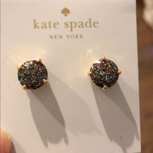Kate Spade black sparkly studs